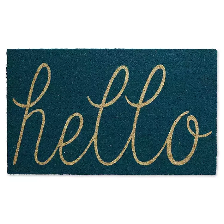 Kirklands Home Storm Hello Doormat Blue