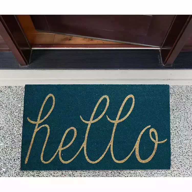 Kirklands Home Storm Hello Doormat Blue