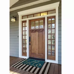 Kirklands Home Storm Hello Doormat Blue