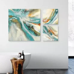 Kirklands Home Striations I, II & III Canvas Art Prints, Set of 3 Blue Online