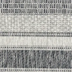 Kirklands Home Stripe Weave Sun Shower Outdoor Area Rug, 7x9 Gray Hot