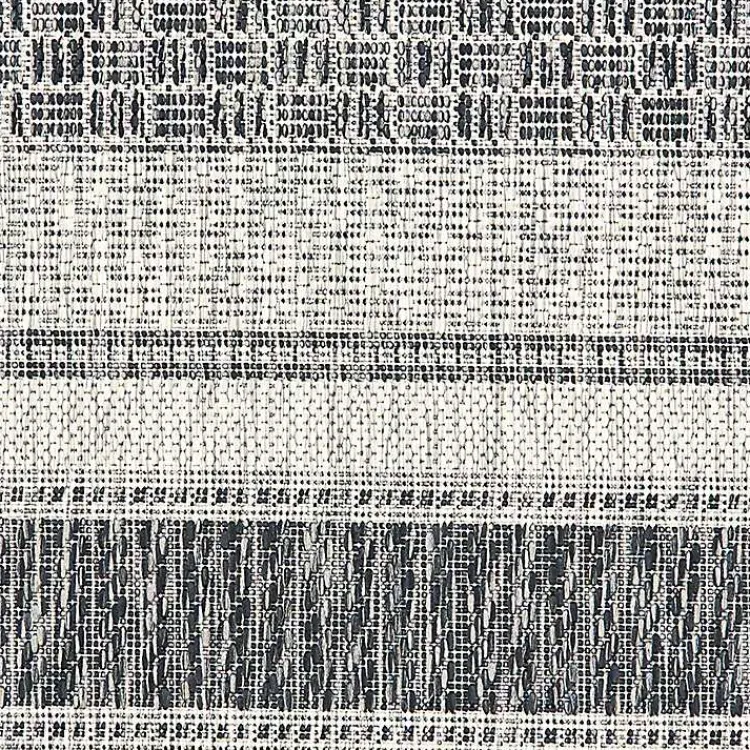 Kirklands Home Stripe Weave Sun Shower Outdoor Area Rug, 7x9 Gray Hot
