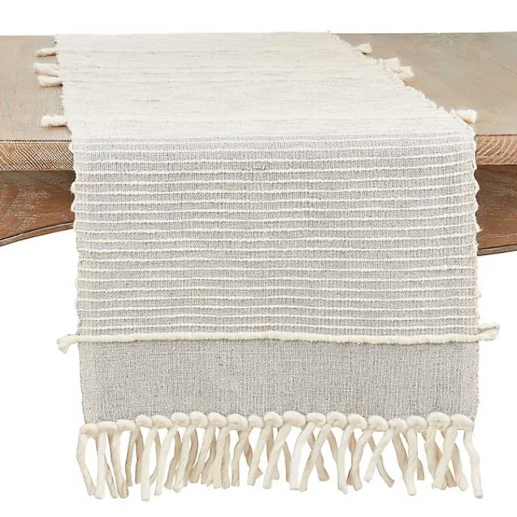 Kirklands Home Striped Chunky Fringe Table Runner Sale