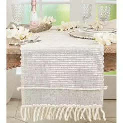 Kirklands Home Striped Chunky Fringe Table Runner Sale