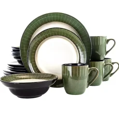 Kirklands Home Striped Jade Trim 16-pc. Dinnerware Set Discount