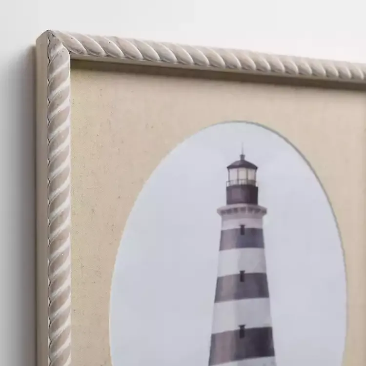 Kirklands Home Striped Lighthouse Framed Art Prints, Set of 2 New
