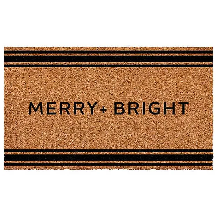 Kirklands Home Striped Merry + Bright Coir Doormat Discount