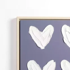 Kirklands Home Stucco Hearts Framed Canvas Art Prints New