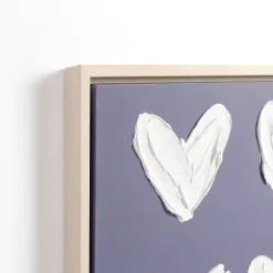 Kirklands Home Stucco Hearts Framed Canvas Art Prints New