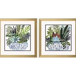 Kirklands Home Succulent Garden Framed Art Prints, Set of 2 Green Discount