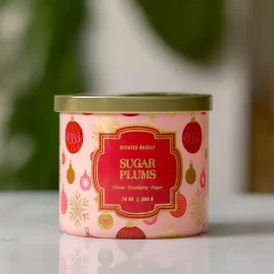 Candles>Kirklands Home Sugar Plums Triple Wick Jar Candle Pink