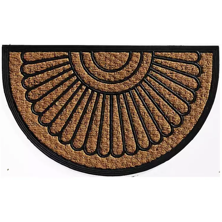 Kirklands Home Sunburst Half Circle Coir Doormat New