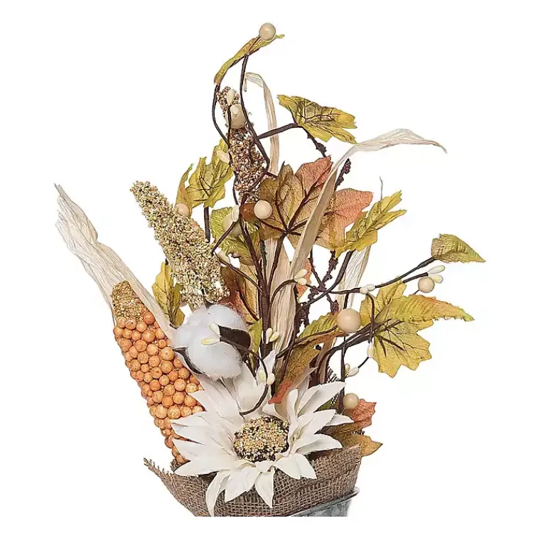 Fall>Kirklands Home Sunflower and Cotton Harvest Arrangement