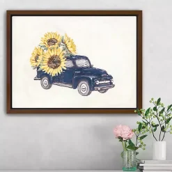 Fall>Kirklands Home Sunflower Farm Truck Framed Canvas Art Print
