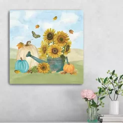 Fall>Kirklands Home Sunflower Watering Can Canvas Art Print