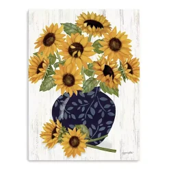 Fall>Kirklands Home Sunflowers in Blue Vase Canvas Art Print