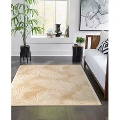 Kirklands Home Sunlight Palm Leaves Outdoor Area Rug, 6x9 Clearance
