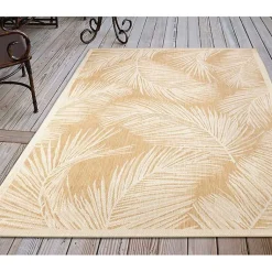 Kirklands Home Sunlight Palm Leaves Outdoor Area Rug, 6x9 Clearance