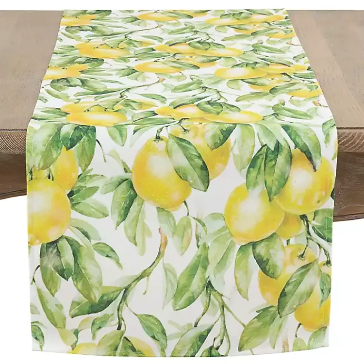 Kirklands Home Sunny Lemon Print Table Runner Best