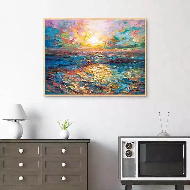 Kirklands Home Sunset in Mykonos Framed Canvas Art Print Discount
