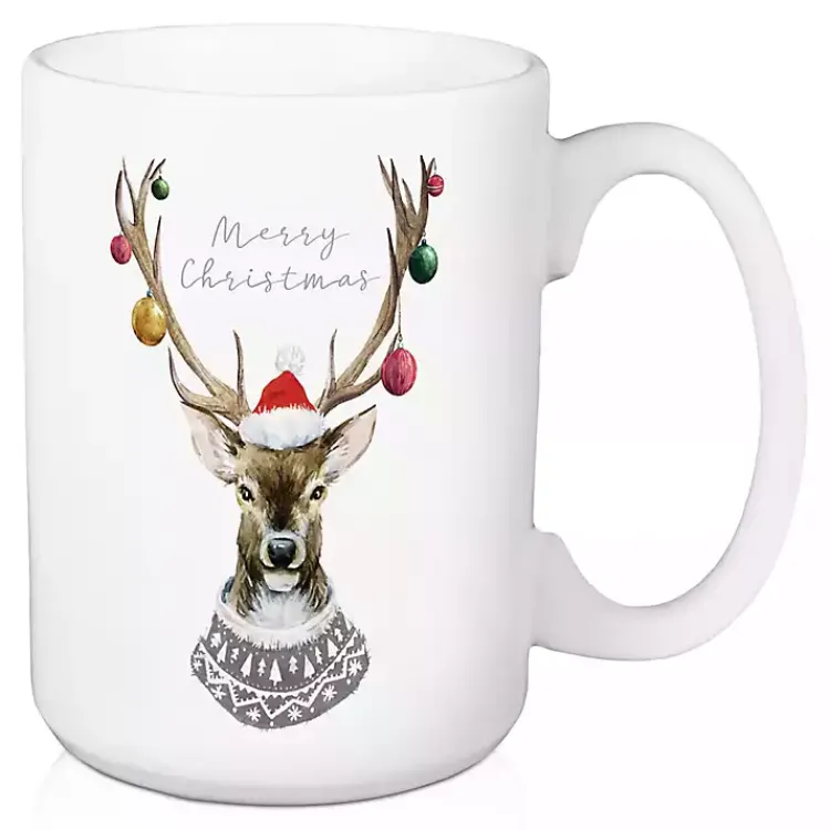 Christmas Dining & Entertaining>Kirklands Home Sweater Deer Mugs, Set of 2 Multi