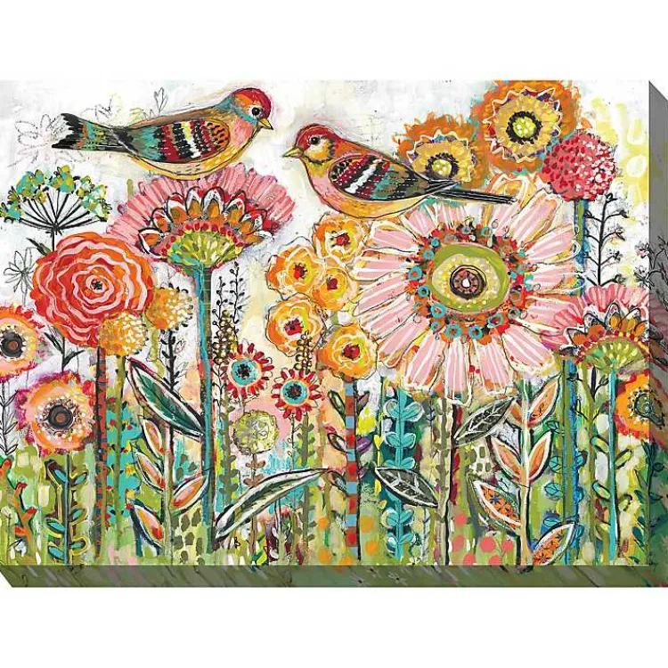 Kirklands Home Sweet Tweets Outdoor Canvas Art Print Multi New