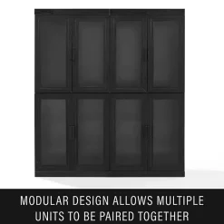 Kirklands Home Tall Black Wood and Glass Door Storage Cabinet Online