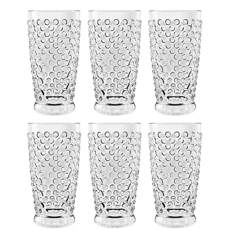 Kirklands Home Tall Embossed Acrylic Tumblers, Set of 6 Clear Outlet