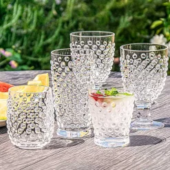 Kirklands Home Tall Embossed Acrylic Tumblers, Set of 6 Clear Outlet