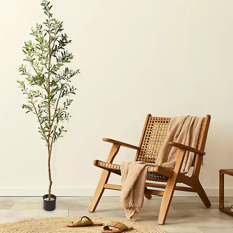 Trees & Topiaries>Kirklands Home Tall Potted Olive Branch Tree, 82 in.