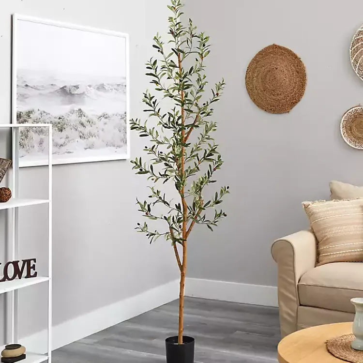 Trees & Topiaries>Kirklands Home Tall Potted Olive Branch Tree, 82 in.