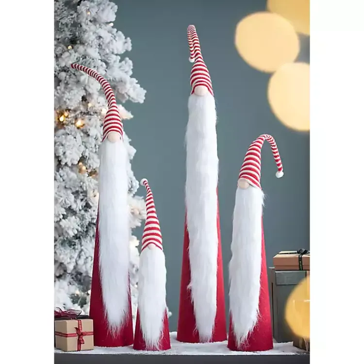 Christmas Decorations>Kirklands Home Tall Red and White Santa Gnomes, Set of 4