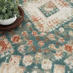Kirklands Home Talula Teal Bohemian Vintage Area Rug, 5x7 Online