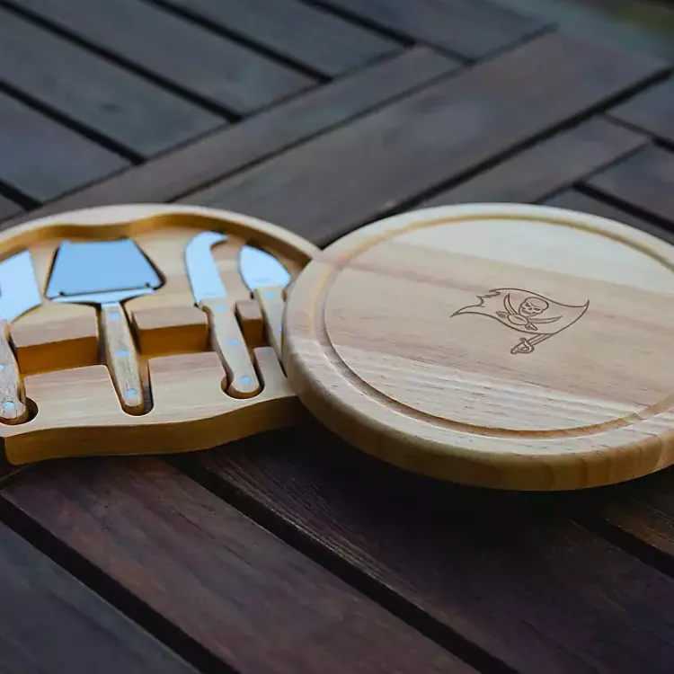 Kirklands Home Tampa Bay Buccaneers Cheese Board and Tool Set Tan Hot