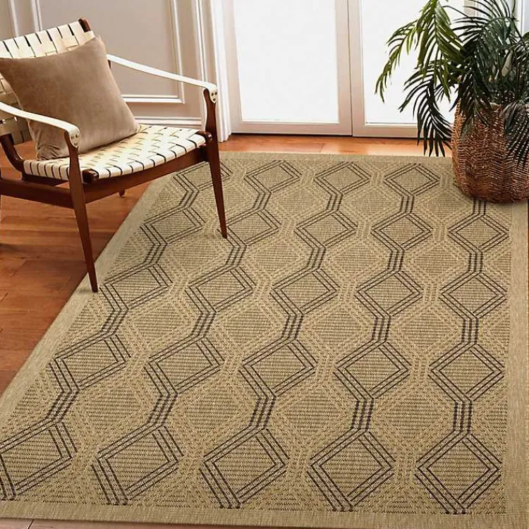 Kirklands Home Tan & Black Diamonds Indoor/Outdoor Area Rug, 5x7 Best