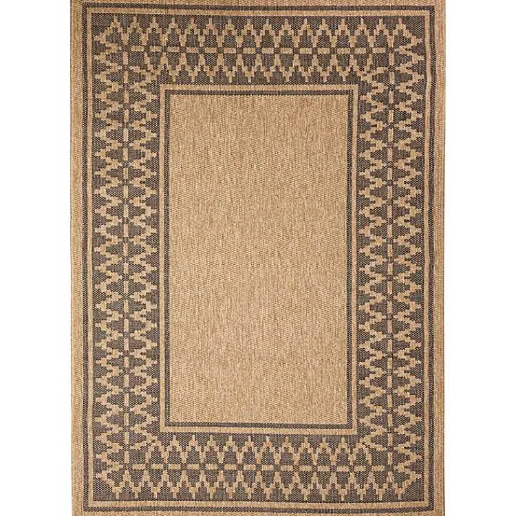 Kirklands Home Tan & Black Zig Zag Indoor/Outdoor Area Rug, 5x7 Outlet