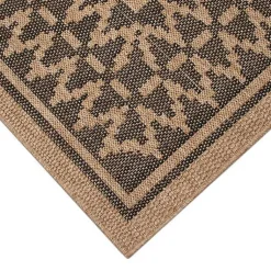 Kirklands Home Tan & Black Zig Zag Indoor/Outdoor Area Rug, 5x7 Outlet