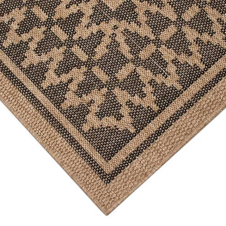 Kirklands Home Tan & Black Zig Zag Indoor/Outdoor Area Rug, 5x7 Outlet