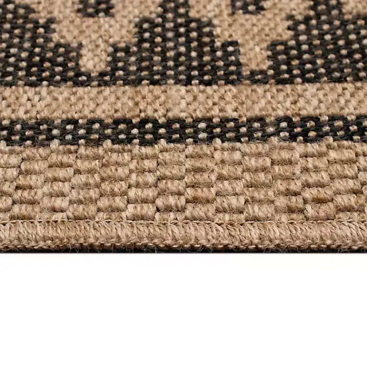 Kirklands Home Tan & Black Zig Zag Indoor/Outdoor Area Rug, 5x7 Outlet