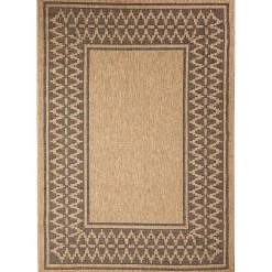 Kirklands Home Tan & Black Zig Zag Indoor/Outdoor Area Rug, 7x9 Discount