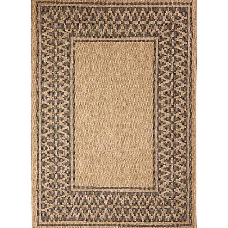 Kirklands Home Tan & Black Zig Zag Indoor/Outdoor Area Rug, 7x9 Discount