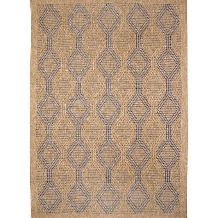 Kirklands Home Tan & Navy Diamonds Indoor/Outdoor Area Rug, 5x7
