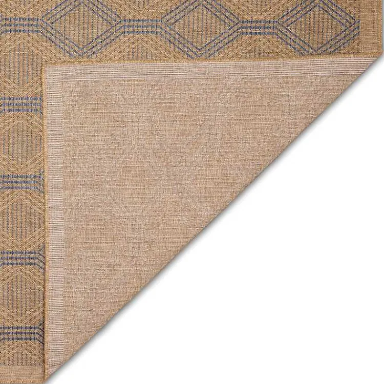 Kirklands Home Tan & Navy Diamonds Indoor/Outdoor Area Rug, 5x7