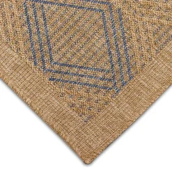 Kirklands Home Tan & Navy Diamonds Indoor/Outdoor Area Rug, 5x7