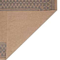 Kirklands Home Tan & Navy Zig Zag Indoor/Outdoor Area Rug, 5x7 Sale