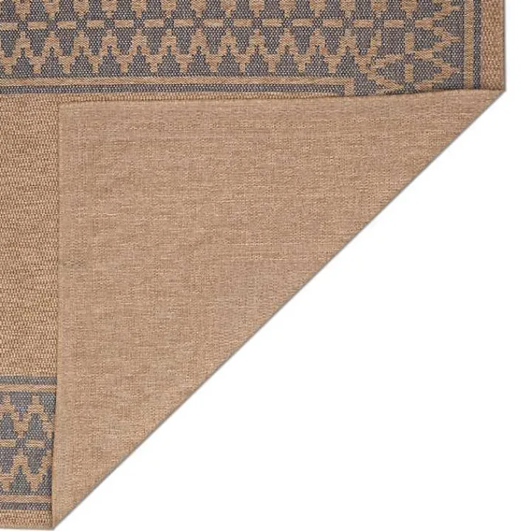 Kirklands Home Tan & Navy Zig Zag Indoor/Outdoor Area Rug, 5x7 Sale