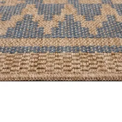 Kirklands Home Tan & Navy Zig Zag Indoor/Outdoor Area Rug, 5x7 Sale