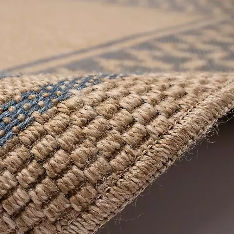 Kirklands Home Tan & Navy Zig Zag Indoor/Outdoor Area Rug, 5x7 Sale