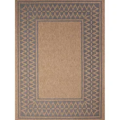 Kirklands Home Tan & Navy Zig Zag Indoor/Outdoor Area Rug, 7x9 Best