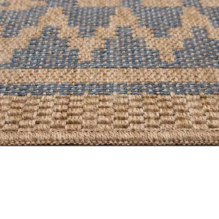 Kirklands Home Tan & Navy Zig Zag Indoor/Outdoor Area Rug, 7x9 Best